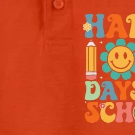 Groovy Teacher Student 100th Day Of School Happy 100 Days Funny Dry Zone Grid Performance Polo