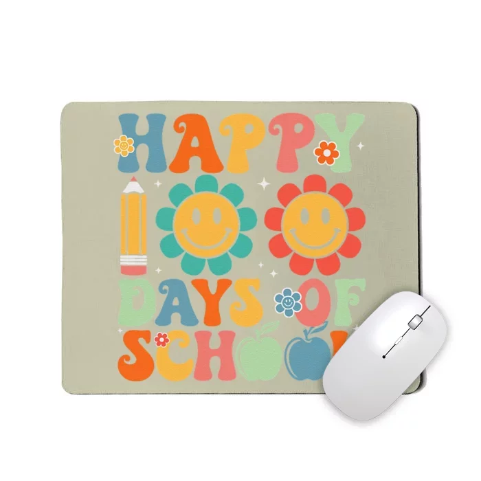 Groovy Teacher Student 100th Day Of School Happy 100 Days Funny Mousepad