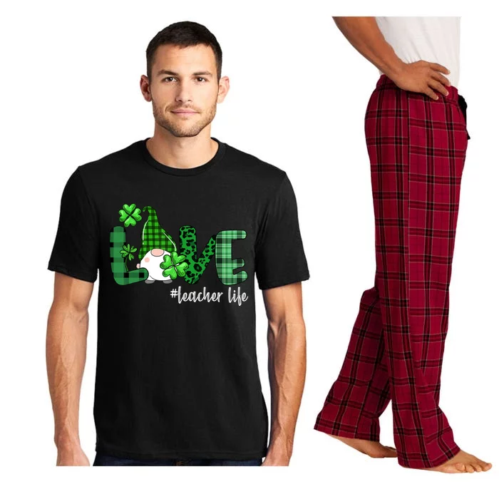 Gnome Teacher St Patricks day Love Teacher Life Shamrock Pajama Set