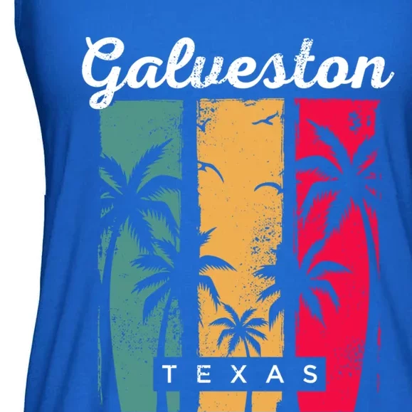 Galveston Texas Summer Tx Tropical Galvestonian Beach Lover Funny Gift Ladies Essential Flowy Tank