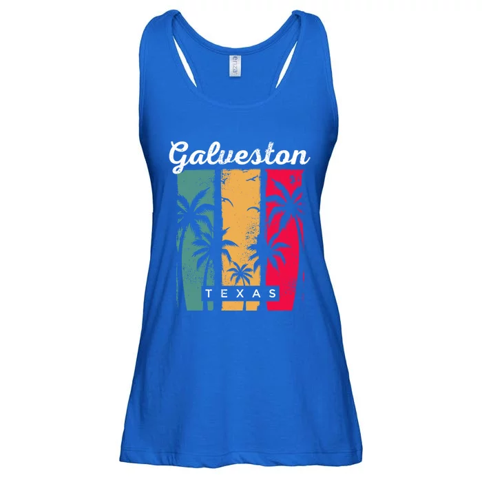 Galveston Texas Summer Tx Tropical Galvestonian Beach Lover Funny Gift Ladies Essential Flowy Tank