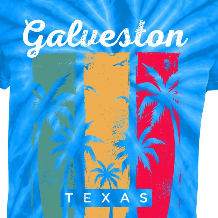 Galveston Texas Summer Tx Tropical Galvestonian Beach Lover Funny Gift Kids Tie-Dye T-Shirt