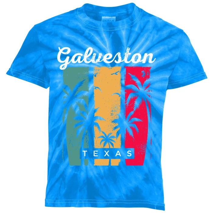 Galveston Texas Summer Tx Tropical Galvestonian Beach Lover Funny Gift Kids Tie-Dye T-Shirt