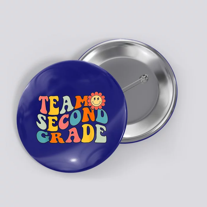 Groovy Team Second Grade Back To School Teacher Student Gift Button