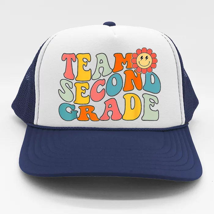 Groovy Team Second Grade Back To School Teacher Student Gift Trucker Hat