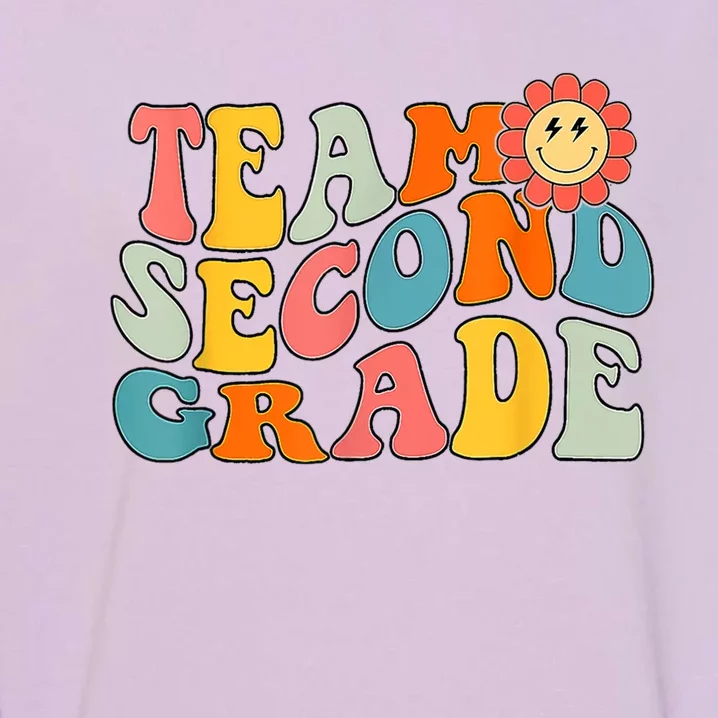 Groovy Team Second Grade Back To School Teacher Student Gift Garment-Dyed Sweatshirt