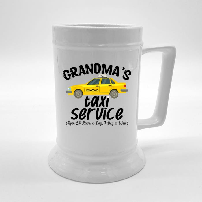 Grandma's Taxi Service Funny Grandparent Gift Front & Back Beer Stein