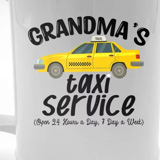 Grandma's Taxi Service Funny Grandparent Gift Front & Back Beer Stein