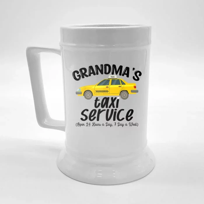 Grandma's Taxi Service Funny Grandparent Gift Front & Back Beer Stein