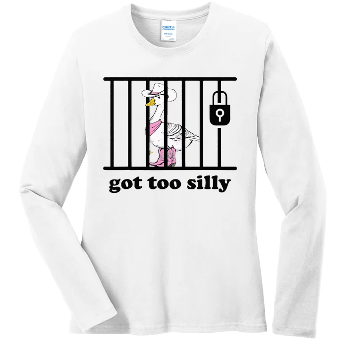 Got Too Silly Funny Silly Goose Lover Mugshot Ladies Long Sleeve Shirt