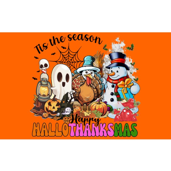 Ghost Turkey Snowman Funny Happy Hallothanksmas Gift Bumper Sticker