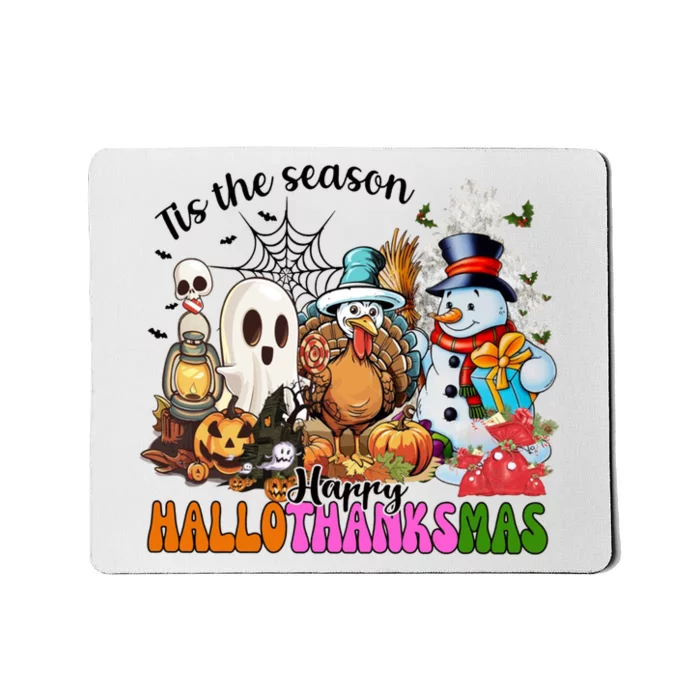 Ghost Turkey Snowman Funny Happy Hallothanksmas Gift Mousepad