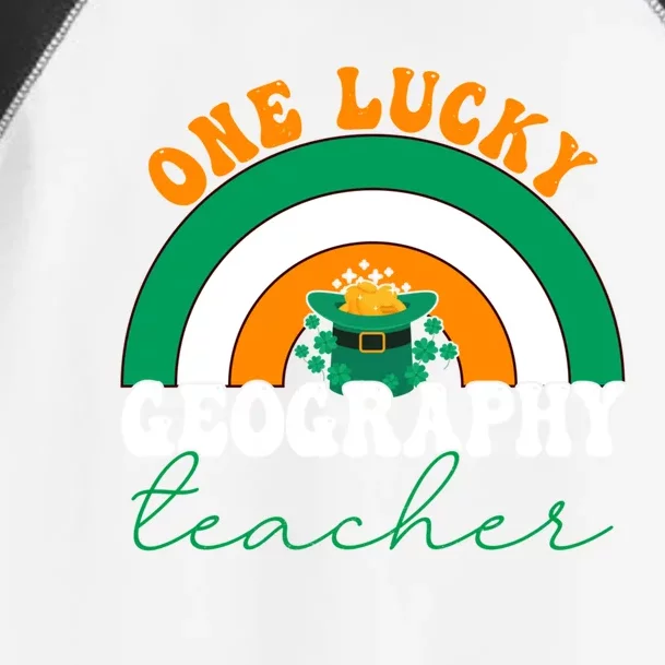 Geography Teacher St Patricks Day One Lucky Teacher Rainbow Meaningful Gift Toddler Fine Jersey T-Shirt