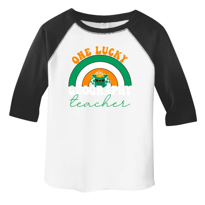 Geography Teacher St Patricks Day One Lucky Teacher Rainbow Meaningful Gift Toddler Fine Jersey T-Shirt