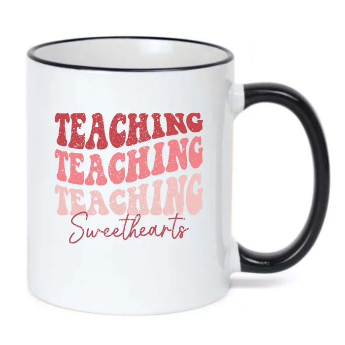 Groovy Teaching Sweethearts Teacher Valentine's Day Funny Cool Gift Black Color Changing Mug