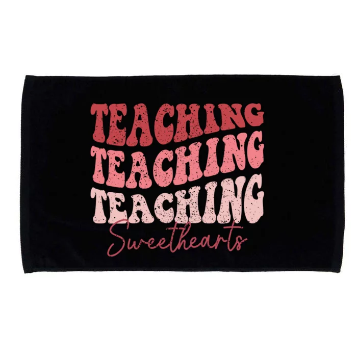 Groovy Teaching Sweethearts Teacher Valentine's Day Funny Cool Gift Microfiber Hand Towel