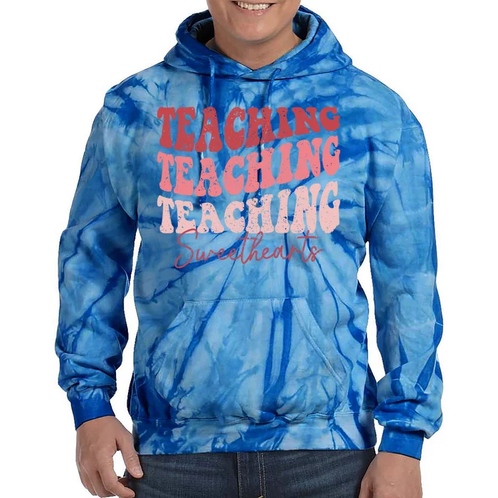 Groovy Teaching Sweethearts Teacher Valentine's Day Funny Cool Gift Tie Dye Hoodie