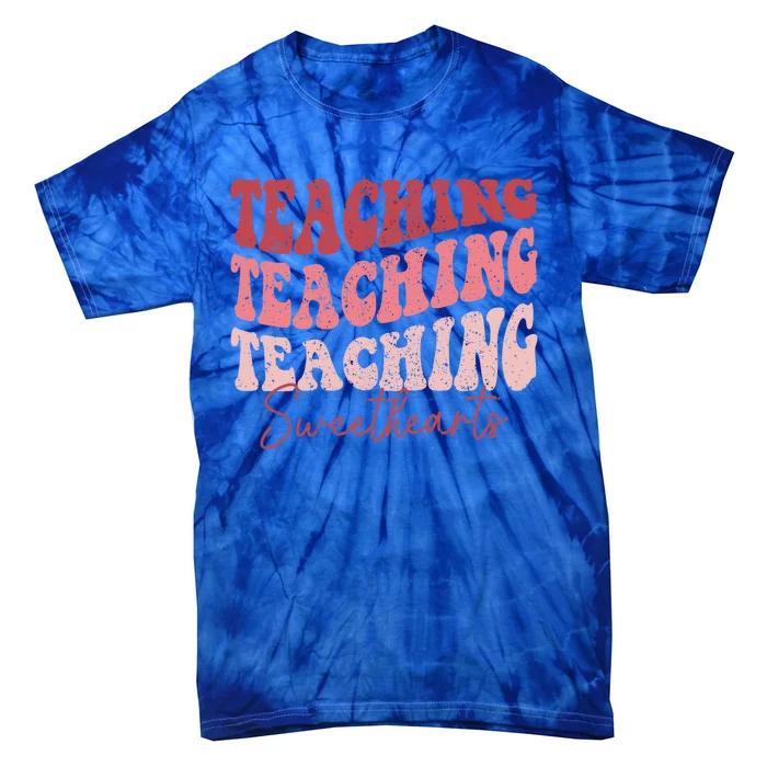 Groovy Teaching Sweethearts Teacher Valentine's Day Funny Cool Gift Tie-Dye T-Shirt