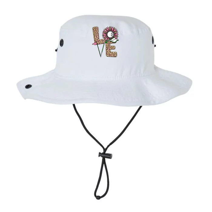 Golf T Shirts, Love Golf Leopard Sunflower Sports Ball Valentine Plus Size Legacy Cool Fit Booney Bucket Hat