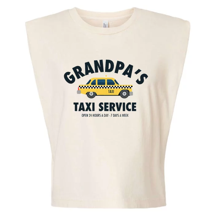 Grandpa's Taxi Service Funny Grandparent Gift Garment-Dyed Women's Muscle Tee