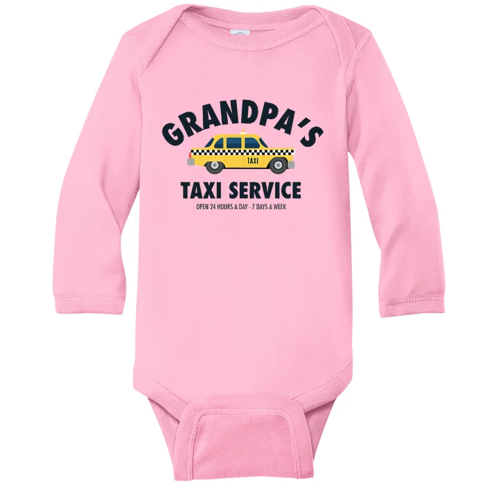 Grandpa's Taxi Service Funny Grandparent Gift Baby Long Sleeve Bodysuit