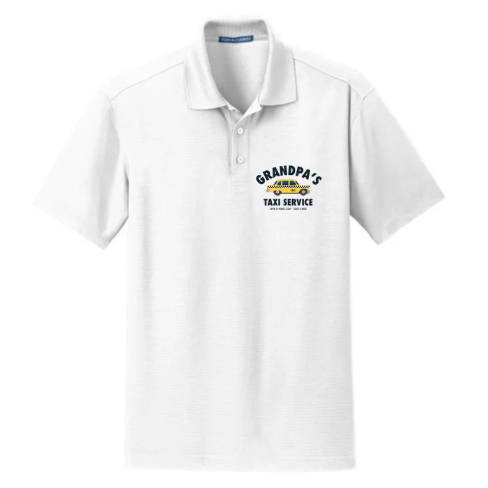 Grandpa's Taxi Service Funny Grandparent Gift Dry Zone Grid Performance Polo