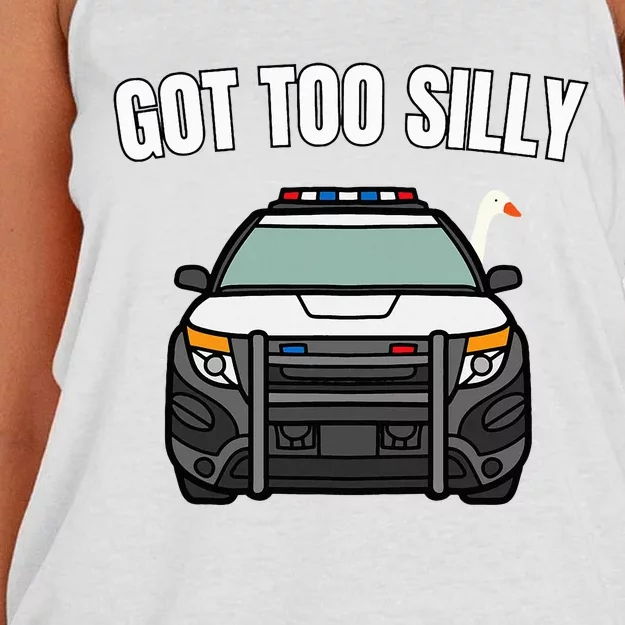 Got Too Silly Goose Police Funny Birthday Gifts Goose Lover Women's Knotted Racerback Tank