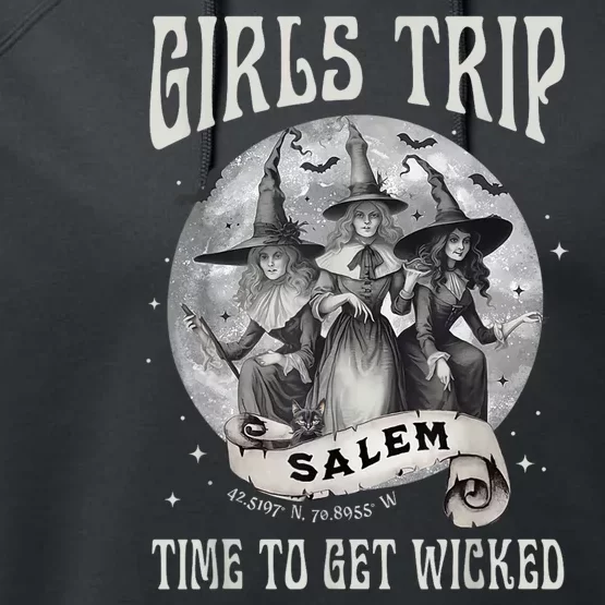 Girls Trip Salem Retro Salem 1692 They Missed One Witch Performance Fleece Hoodie