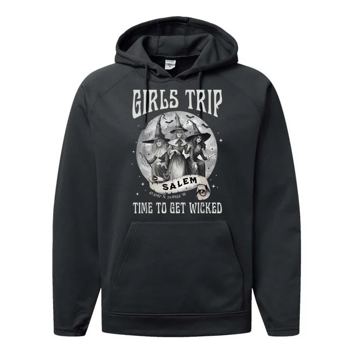 Girls Trip Salem Retro Salem 1692 They Missed One Witch Performance Fleece Hoodie