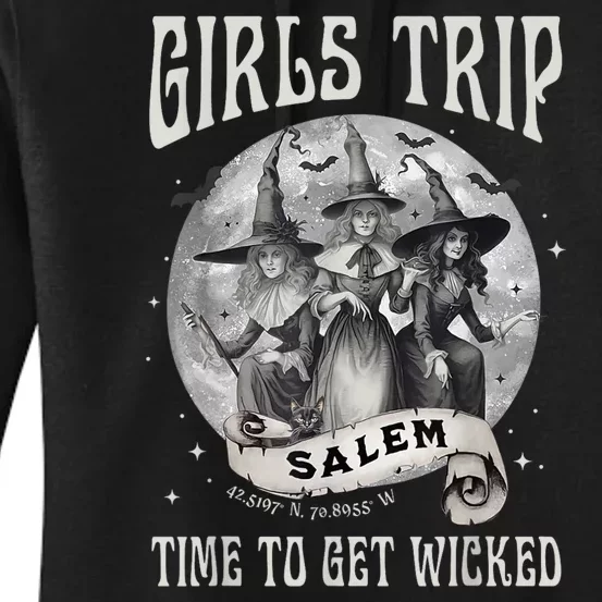 Girls Trip Salem Retro Salem 1692 They Missed One Witch Women's Pullover Hoodie