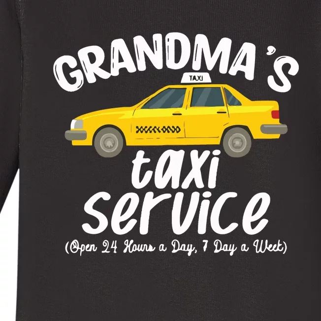 Grandmas Taxi Service Funny Grandparent Gift Baby Long Sleeve Bodysuit