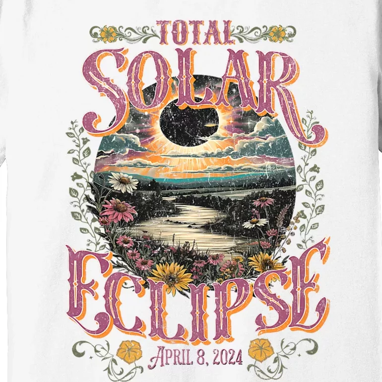 Groovy Total Solar Eclipse April 8 2024 Astronomy Souvenir Premium T-Shirt