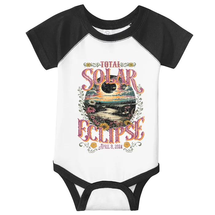 Groovy Total Solar Eclipse April 8 2024 Astronomy Souvenir Infant Baby Jersey Bodysuit