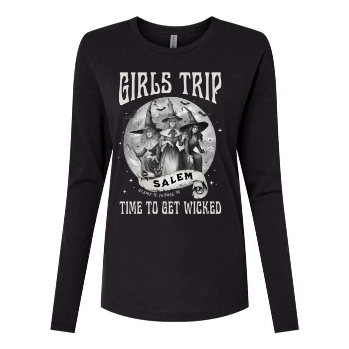 Girls Trip Salem Retro Salem 1692 They Missed One Witch Womens Cotton Relaxed Long Sleeve T-Shirt