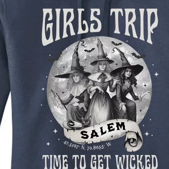 Girls Trip Salem Retro Salem 1692 They Missed One Witch Women's Pullover Hoodie