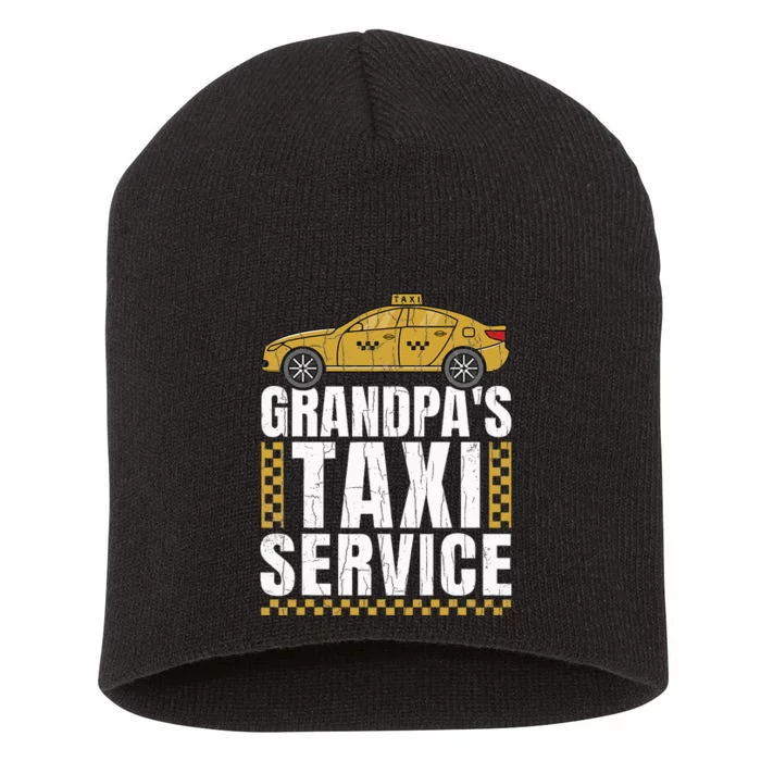 Grandpas Taxi Service Funny Taxi Driving Cab Lover Graphic Short Acrylic Beanie