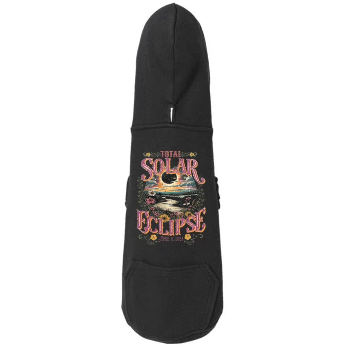 Groovy Total Solar Eclipse April 8 2024 Astronomy Souvenir Doggie 3-End Fleece Hoodie