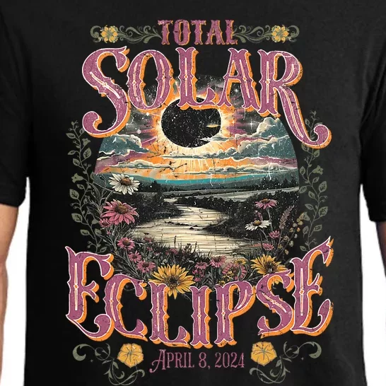 Groovy Total Solar Eclipse April 8 2024 Astronomy Souvenir Pajama Set