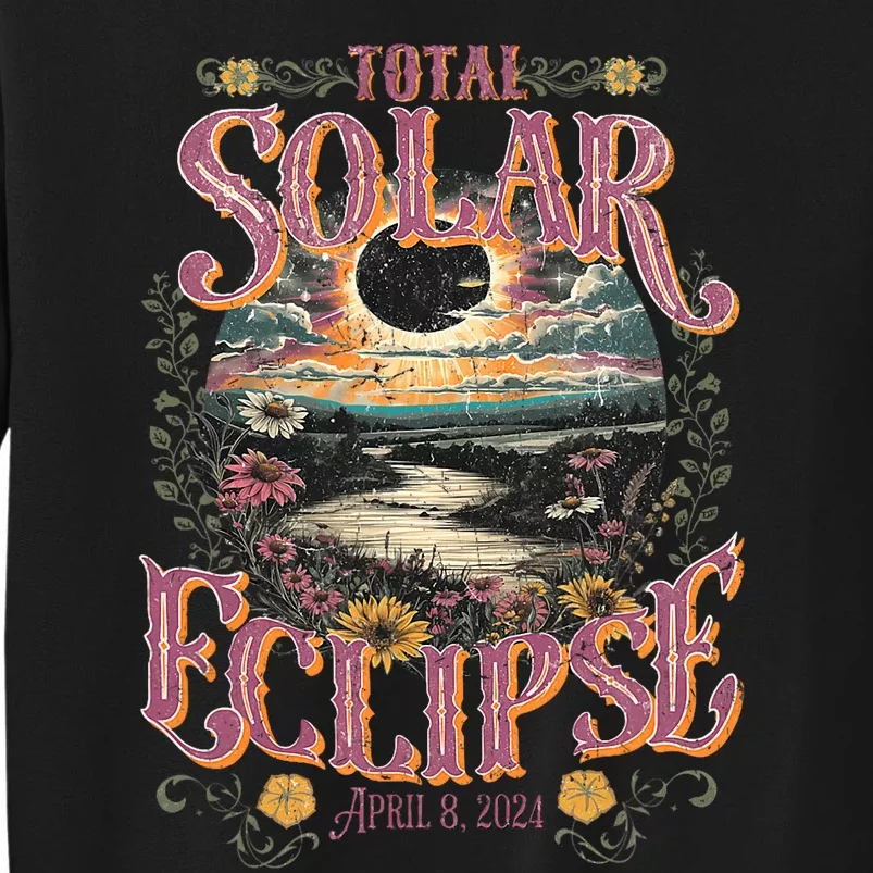 Groovy Total Solar Eclipse April 8 2024 Astronomy Souvenir Tall Sweatshirt