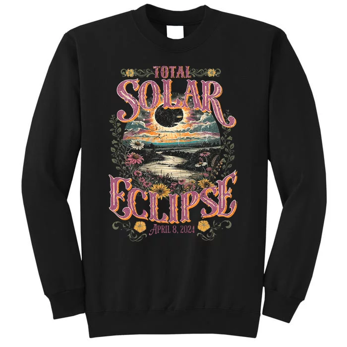 Groovy Total Solar Eclipse April 8 2024 Astronomy Souvenir Tall Sweatshirt