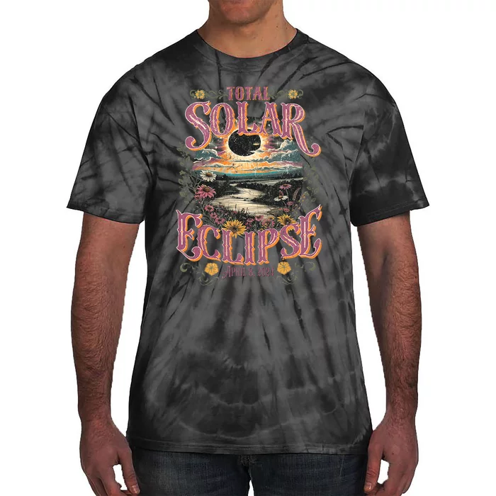 Groovy Total Solar Eclipse April 8 2024 Astronomy Souvenir Tie-Dye T-Shirt