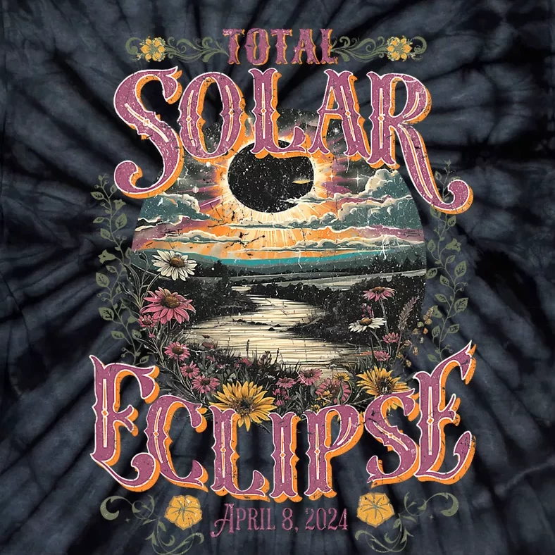 Groovy Total Solar Eclipse April 8 2024 Astronomy Souvenir Tie-Dye T-Shirt