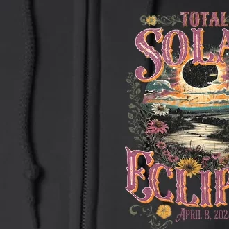 Groovy Total Solar Eclipse April 8 2024 Astronomy Souvenir Full Zip Hoodie