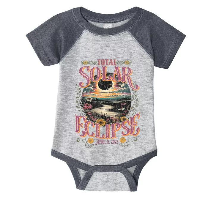 Groovy Total Solar Eclipse April 8 2024 Astronomy Souvenir Infant Baby Jersey Bodysuit