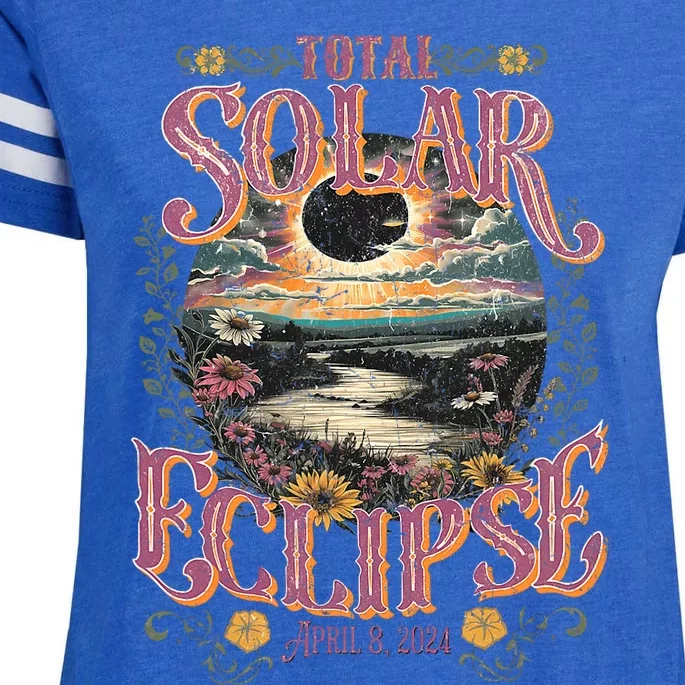 Groovy Total Solar Eclipse April 8 2024 Astronomy Souvenir Enza Ladies Jersey Football T-Shirt