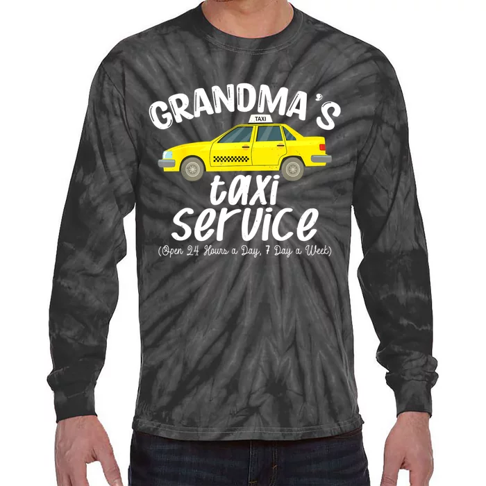 Grandma's Taxi Service Funny Grandparent Gift From Tie-Dye Long Sleeve Shirt