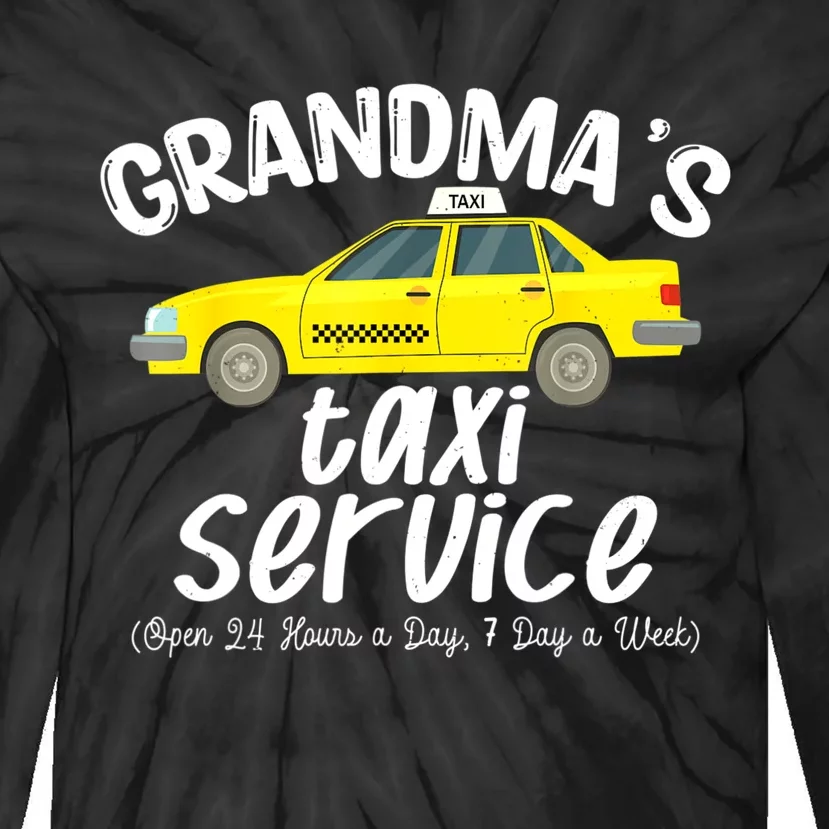 Grandma's Taxi Service Funny Grandparent Gift From Tie-Dye Long Sleeve Shirt