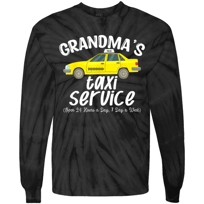 Grandma's Taxi Service Funny Grandparent Gift From Tie-Dye Long Sleeve Shirt