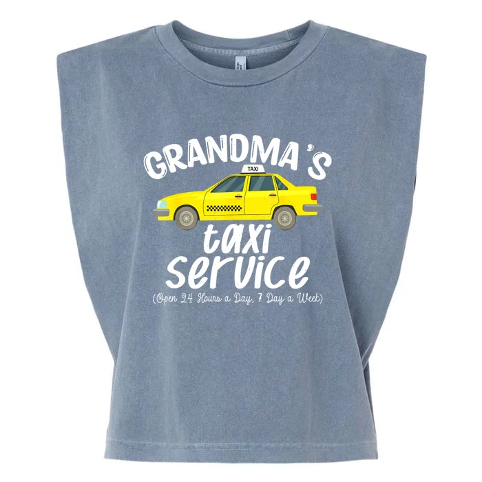 Grandma's Taxi Service Funny Grandparent Gift From Garment-Dyed Women's Muscle Tee