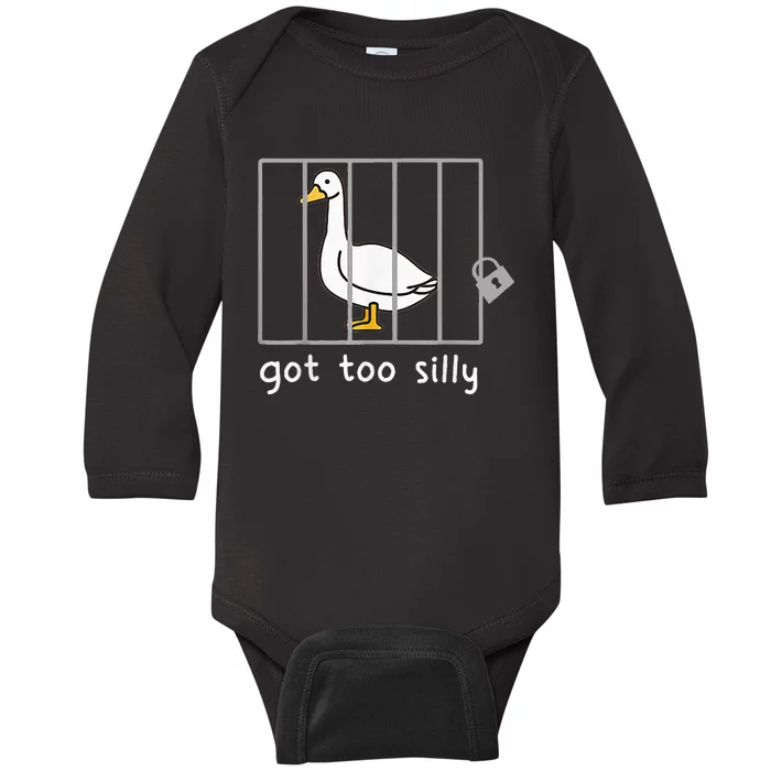 Got To Silly Funny Silly Goose In Jail Baby Long Sleeve Bodysuit